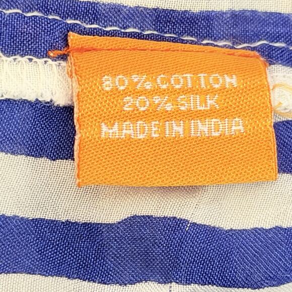 Oliphant Tuckernuck Tiered Dress Size Small Blue Stripe Sleeveless Silk Blend - Picture 5 of 10